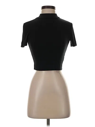 Pre-owned Babaton Short Sleeve Turtleneck In Black