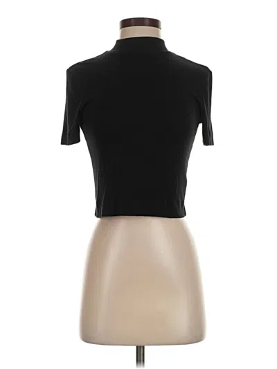 Pre-owned Babaton Short Sleeve Turtleneck In Black