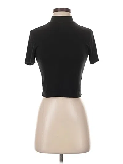 Pre-owned Babaton Short Sleeve Turtleneck In Black