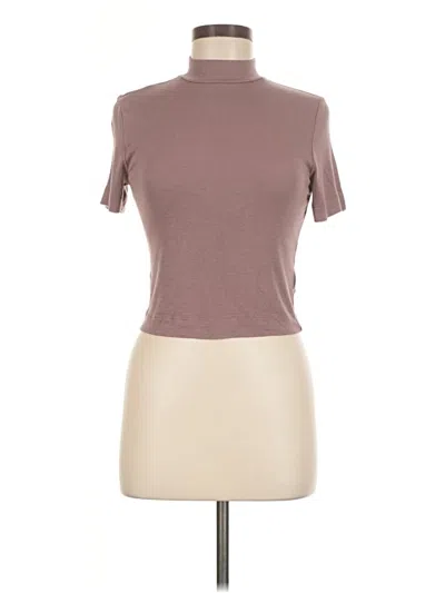 Pre-owned Babaton Short Sleeve Turtleneck In Brown