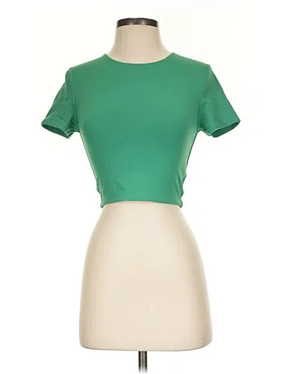 Pre-owned Babaton Short Sleeve Turtleneck In Green