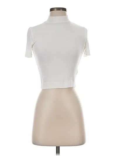 Pre-owned Babaton Short Sleeve Turtleneck In Ivory