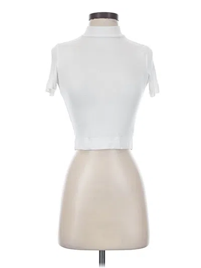 Pre-owned Babaton Short Sleeve Turtleneck In Ivory