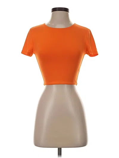 Pre-owned Babaton Short Sleeve Turtleneck In Orange