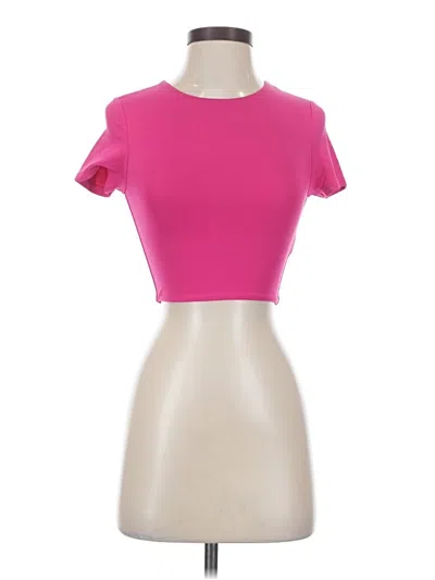 Pre-owned Babaton Short Sleeve Turtleneck In Pink