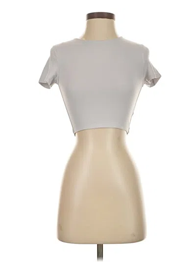 Pre-owned Babaton Short Sleeve Turtleneck In Silver
