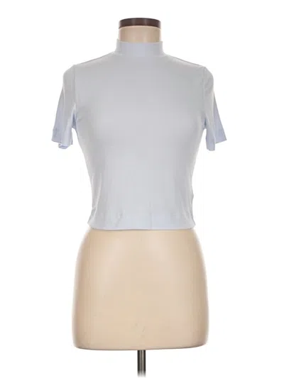 Pre-owned Babaton Short Sleeve Turtleneck In Silver