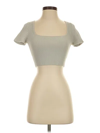 Pre-owned Babaton Short Sleeve Turtleneck In Tan