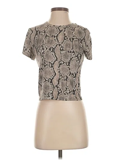 Pre-owned Babaton Short Sleeve Turtleneck In Tan