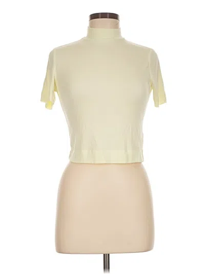 Pre-owned Babaton Short Sleeve Turtleneck In Yellow