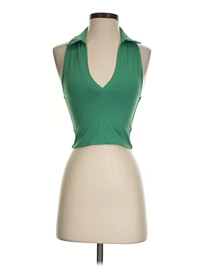 Pre-owned Babaton Sleeveless Blouse In Green