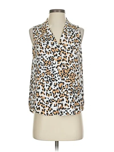 Pre-owned Babaton Sleeveless Blouse In White