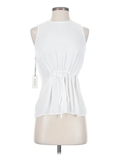 Pre-owned Babaton Sleeveless Blouse In White