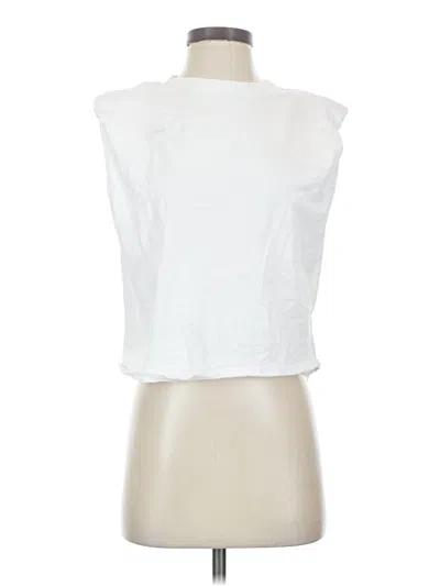 Pre-owned Babaton Sleeveless Blouse In White