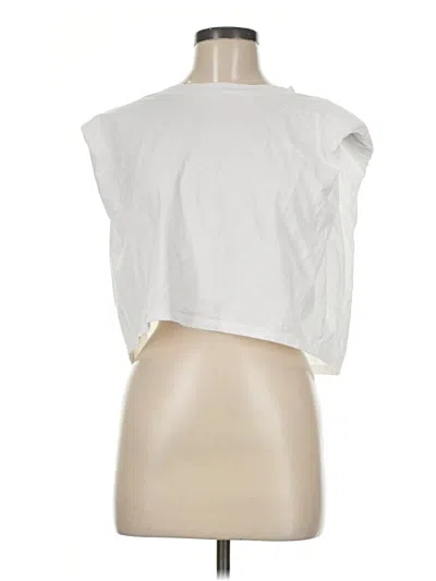 Pre-owned Babaton Sleeveless Blouse In White