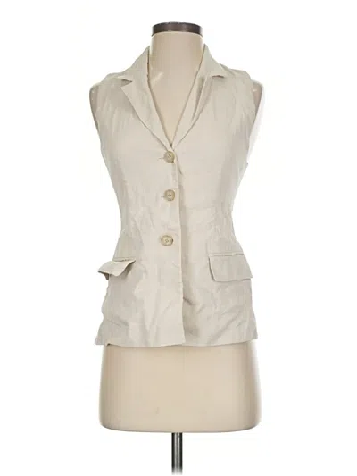 Pre-owned Babaton Sleeveless Button Down Shirt In Ivory