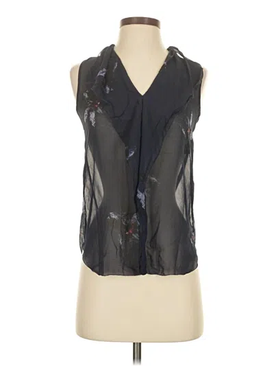 Pre-owned Babaton Sleeveless Silk Top Black Tie Neck Tops