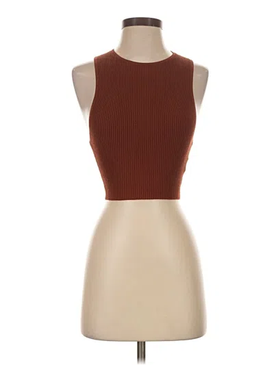 Pre-owned Babaton Sleeveless Top Brown Halter Neckline Tops