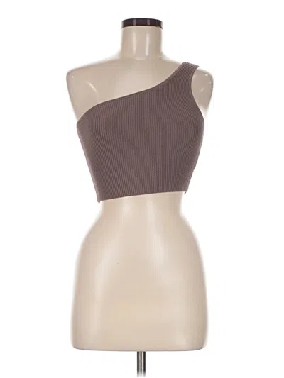 Pre-owned Babaton Sleeveless Top Brown One Shoulder Neckline Tops