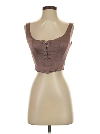 Pre-owned Babaton Sleeveless Top Brown Sweetheart Neckline Tops