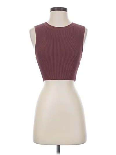 Pre-owned Babaton Sleeveless Top Burgundy Halter Neckline Tops