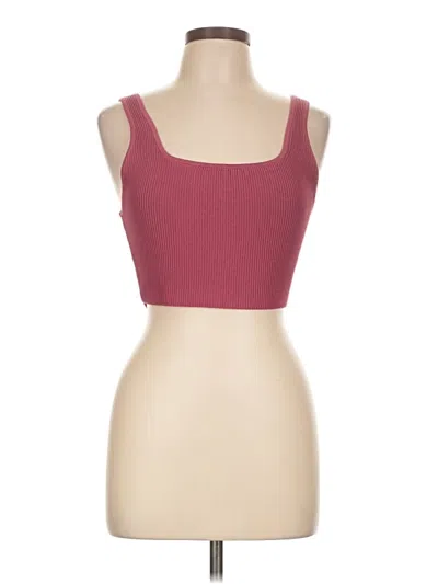 Pre-owned Babaton Sleeveless Top Burgundy Sweetheart Neckline Tops
