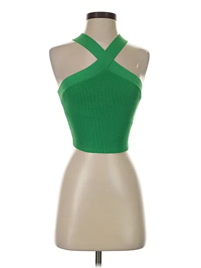 Pre-owned Babaton Sleeveless Top Green Halter Neckline Tops