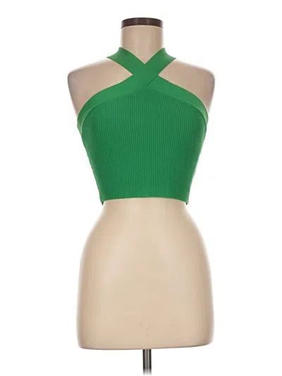 Pre-owned Babaton Sleeveless Top Green Halter Neckline Tops