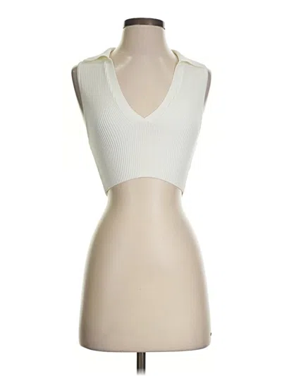 Pre-owned Babaton Sleeveless Top Ivory Halter Neckline Tops