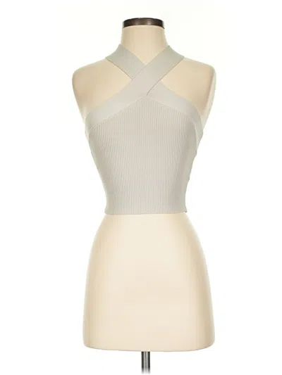 Pre-owned Babaton Sleeveless Top Ivory Halter Neckline Tops