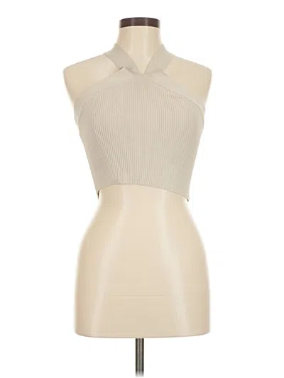 Pre-owned Babaton Sleeveless Top Ivory Halter Neckline Tops In White