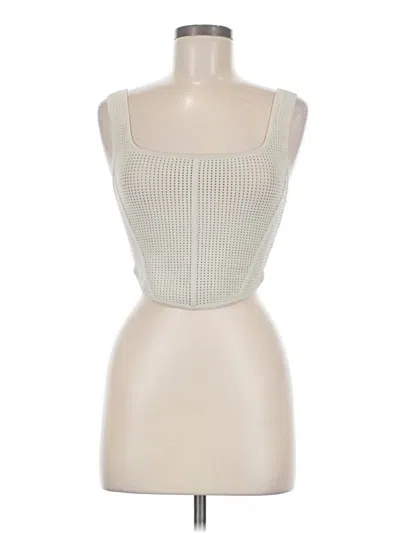 Pre-owned Babaton Sleeveless Top Ivory Square Neckline Tops