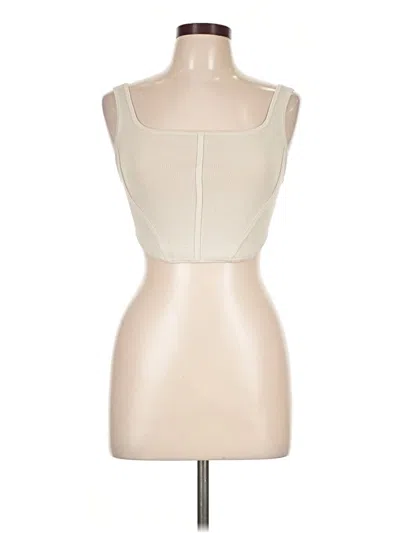 Pre-owned Babaton Sleeveless Top Ivory Strapless Neckline Tops
