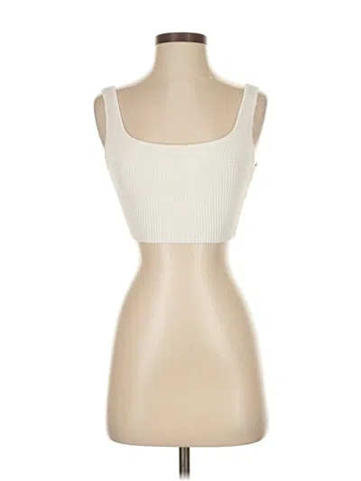 Pre-owned Babaton Sleeveless Top Ivory Sweetheart Neckline Tops In White