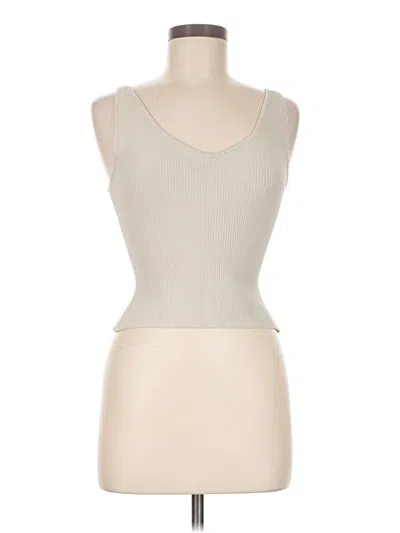 Pre-owned Babaton Sleeveless Top Ivory Sweetheart Neckline Tops In White
