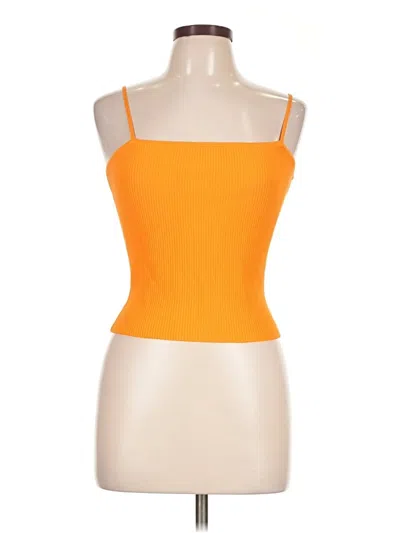 Pre-owned Babaton Sleeveless Top Orange Strapless Neckline Tops