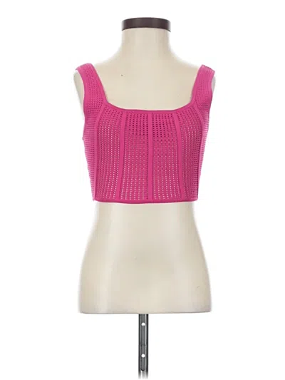 Pre-owned Babaton Sleeveless Top Pink Square Neckline Tops