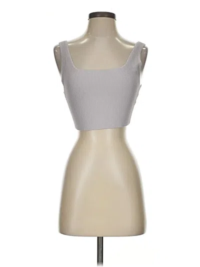 Pre-owned Babaton Sleeveless Top Silver Strapless Neckline Tops