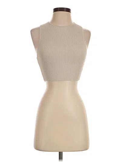 Pre-owned Babaton Sleeveless Top Tan Halter Neckline Tops