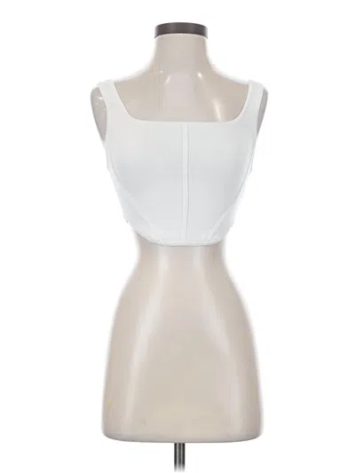 Pre-owned Babaton Sleeveless Top White Strapless Neckline Tops