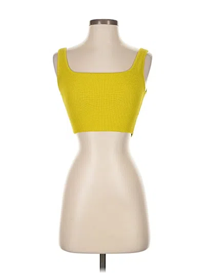 Pre-owned Babaton Sleeveless Top Yellow Sweetheart Neckline Tops