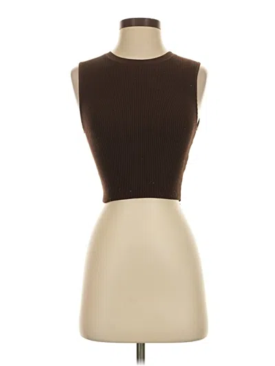 Pre-owned Babaton Sleeveless T-shirt In Brown