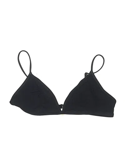 Pre-owned Babaton Swimsuit Top Black Solid Pattern Swimwear