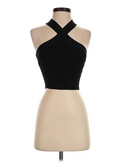 Pre-owned Babaton Tank Top Black Halter Neckline Tops
