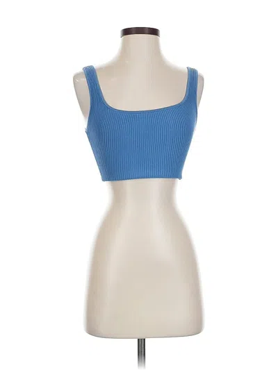 Pre-owned Babaton Tank Top Blue Strapless Neckline Tops