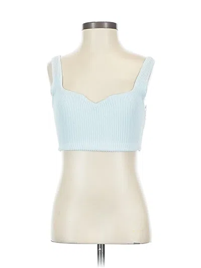 Pre-owned Babaton Tank Top Blue Strapless Neckline Tops