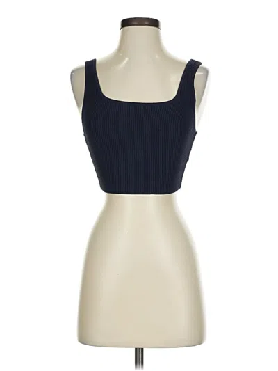 Pre-owned Babaton Tank Top Blue Strapless Neckline Tops