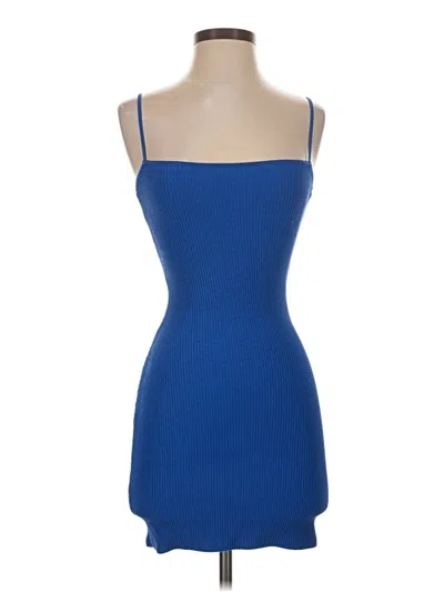 Pre-owned Babaton Tank Top Blue Strapless Neckline Tops