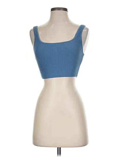 Pre-owned Babaton Tank Top Blue Strapless Neckline Tops