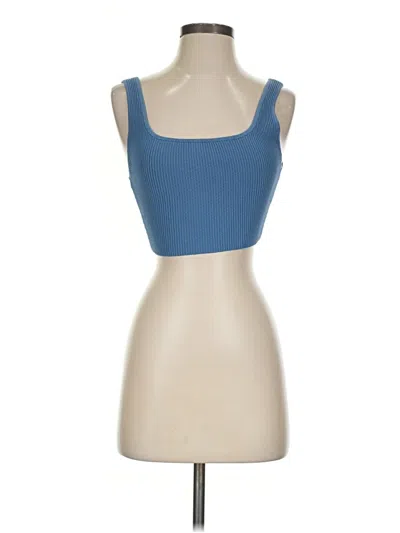 Pre-owned Babaton Tank Top Blue Strapless Neckline Tops